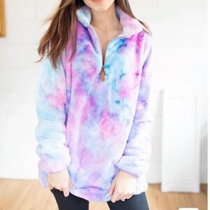 She & Sho Clothing Co Watercolor Ultra Soft Cotton Candy Sherpa Small